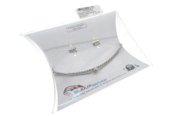 Cavigliera acciaio 2 fili tennis e maglia tubolare 1 mm. con sfera