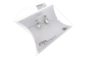 Orecchino pendente corto metallo e cristallo
