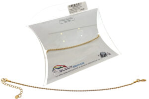 Cavigliera acciaio dorato maglia torcion 2 mm